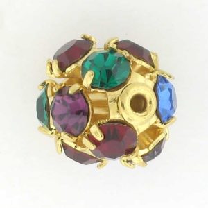 # 3710 - 10mm Swarovski Gold Plated Rhinestone Ball - Dark Multi # 3710 - 10mm Swarovski Gold Plated Rhinestone Ball - Dark Multi