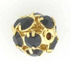 # 3710 - 10mm Swarovski Gold Plated Rhinestone Ball - Garnet # 3710 - 10mm Swarovski Gold Plated Rhinestone Ball - Garnet