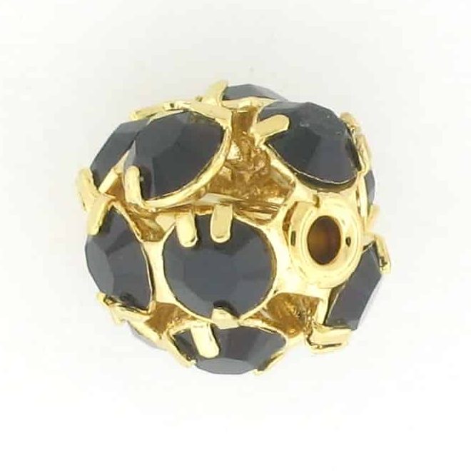 # 3710 - 10mm Swarovski Gold Plated Rhinestone Ball - Garnet # 3710 - 10mm Swarovski Gold Plated Rhinestone Ball - Garnet