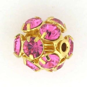 # 3710 - 10mm Swarovski Gold Plated Rhinestone Ball - Rose # 3710 - 10mm Swarovski Gold Plated Rhinestone Ball - Rose