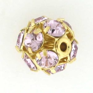 # 3710 - 10mm Swarovski Gold Plated Rhinestone Ball - Light Amethyst # 3710 - 10mm Swarovski Gold Plated Rhinestone Ball - Light Amethyst