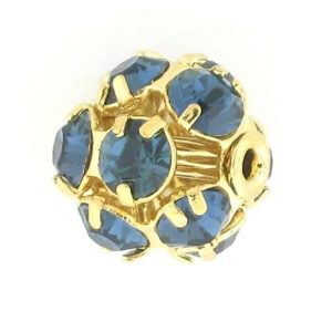 # 3710 - 10mm Swarovski Gold Plated Rhinestone Ball - Montana # 3710 - 10mm Swarovski Gold Plated Rhinestone Ball - Montana