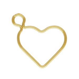 12211- 14K Gold Filled 15.5mm Wire Heart Charm 12211- 14K Gold Filled 15.5mm Wire Heart Charm