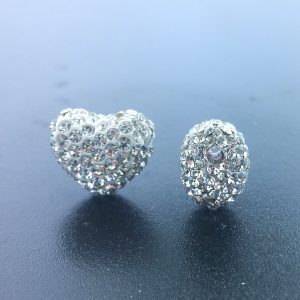 4221 - 12x14mm Shamballa Side Hole Heart - Crystal 4221 - 12x14mm Shamballa Side Hole Heart - Crystal