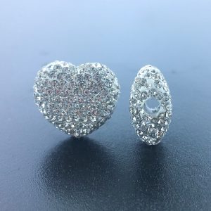 4221 - 12x14mm Shamballa Side Hole Heart - Crystal 4221 - 12x14mm Shamballa Side Hole Heart - Crystal