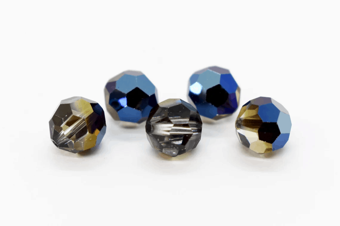 5000 - 8mm Swarovski Faceted Round Bead - Crystal Metallic Blue 5000 - 8mm Swarovski Faceted Round Bead - Crystal Metallic Blue