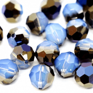 5000 - 8mm Swarovski Faceted Round Bead - White Opal Sky Blue 5000 - 8mm Swarovski Faceted Round Bead - White Opal Sky Blue