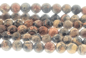 9173 - 4mm Frosted Leopard Skin Round Bead - 16'' Strand 9173 - 4mm Frosted Leopard Skin Round Bead - 16'' Strand
