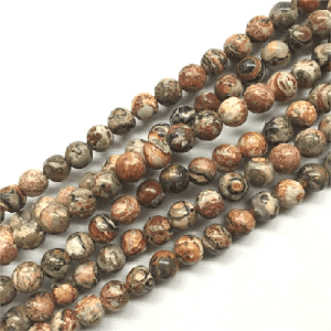 9266 - 6mm Frosted Leopard Skin Round Beads - 16" Strand 9266 - 6mm Frosted Leopard Skin Round Beads - 16" Strand