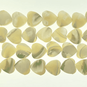 9254-12mm White Mother Of Pearl Stone Bead in Heart Shape - 16" Strand