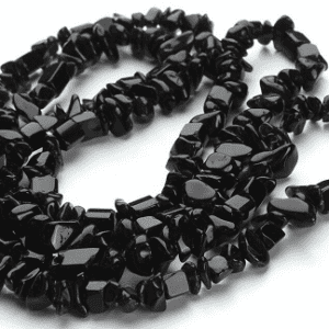 9265 - 5-8mm Black Glass Chips Bead - 36" Strand 9265 - 5-8mm Black Glass Chips Bead - 36" Strand