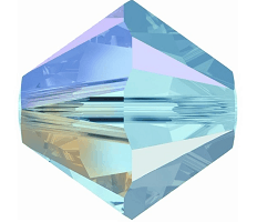 5301/5328 - 8mm Swarovski Bicone Crystal Bead - Aquamarine AB 2X 5301/5328 - 8mm Swarovski Bicone Crystal Bead - Aquamarine AB 2X