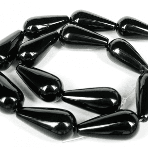 9259 - 6x16mm Black Onyx Tear Drop Bead - 16" Strand 9259 - 6x16mm Black Onyx Tear Drop Bead - 16" Strand