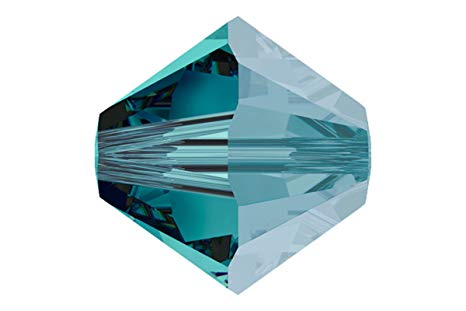 5301/5328 - 6mm Swarovski Bicone Crystal Bead - Blue Zircon Satin 5301/5328 - 6mm Swarovski Bicone Crystal Bead - Blue Zircon Satin