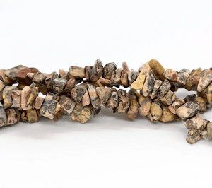 9256 -Leopard Skin Jasper Semi Precious Stone Chip Beads 36" strand