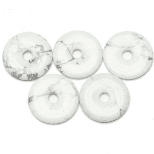 9248 - 20mm White Howlite Donut Stone Bead