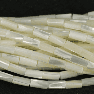 9274 - 3x12mm Natural Mother Of Pearl Tube - 16" Strand 9274 - 3x12mm Natural Mother Of Pearl Tube - 16" Strand