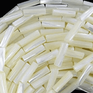 9275 - 3x12mm Mother Of Pearl White Tube Bead - 16" Strand 9275 - 3x12mm Mother Of Pearl White Tube Bead - 16" Strand
