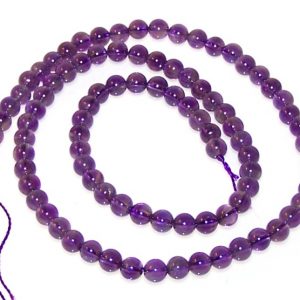 9132 - 6mm Amethyst Gemstone Stone Beads - 16" Strand