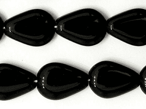 9273 - 10xmm Black Onyx Flat Tear Drop - 13" Strand 9273 - 10xmm Black Onyx Flat Tear Drop - 13" Strand