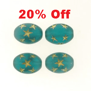 16x13mm Oval Star Beads
