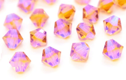 5301/5328 - 4mm Swarovski Bicone Bead - Topaz AB 2X 5301/5328 - 4mm Swarovski Bicone Bead - Topaz AB 2X