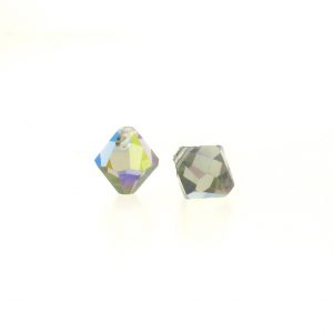 #6301 - 8mm Swarovski Top Hole Bicone Pendant- Black Diamond AB #6301 - 8mm Swarovski Top Hole Bicone Pendant- Black Diamond AB