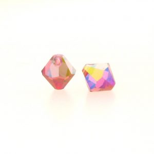 #6301 - 8mm Swarovski Top Hole Bicone Pendant- Padparadscha AB #6301 - 8mm Swarovski Top Hole Bicone Pendant- Padparadscha AB