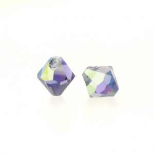 #6301 - 8mm Swarovski Top Hole Bicone Pendant- Tanzanite AB #6301 - 8mm Swarovski Top Hole Bicone Pendant- Tanzanite AB