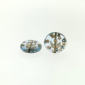 #9016 - 12mm Star & Moon Flat Acrylic Glass Bead - Aquamarine #9016 - 12mm Star & Moon Flat Acrylic Glass Bead - Aquamarine