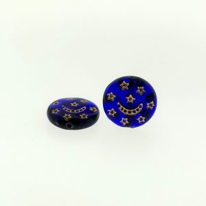 #9016 - 12mm Star & Moon Flat Acrylic Glass Bead - Blue #9016 - 12mm Star & Moon Flat Acrylic Glass Bead - Blue