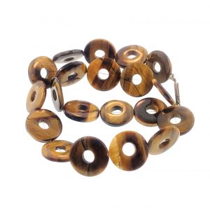 9282 - 20mm Tiger Eye Donut Stone Bead - 16" Strand 9282 - 20mm Tiger Eye Donut Stone Bead - 16" Strand