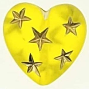 9555 - 14mm Gold Star Beads (Heart) - Yellow 9555 - 14mm Gold Star Beads (Heart) - Yellow