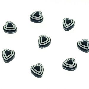 #9031 - 6mm Acrylic Heart Bead - Black #9031 - 6mm Acrylic Heart Bead - Black