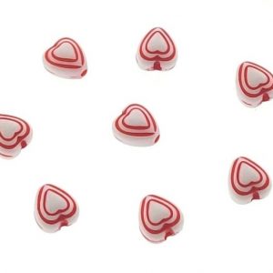 #9031 - 6mm Acrylic Heart Bead - Red #9031 - 6mm Acrylic Heart Bead - Red
