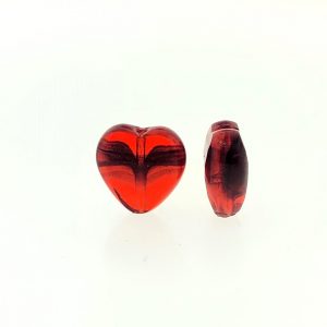 #9035 - 12mm High Quality Glass Heart Bead - Red #9035 - 12mm High Quality Glass Heart Bead - Red