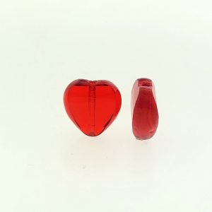#9035 - 12mm High Quality Glass Heart Bead - Red #9035 - 12mm High Quality Glass Heart Bead - Red