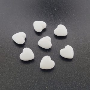 #9035 - 12mm High Quality Synthetic Heart Bead - White #9035 - 12mm High Quality Synthetic Heart Bead - White
