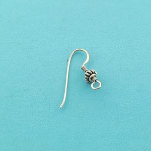 #15832 - 27mm Bali Silver Ear Wire With Bead #15832 - 27mm Bali Silver Ear Wire With Bead