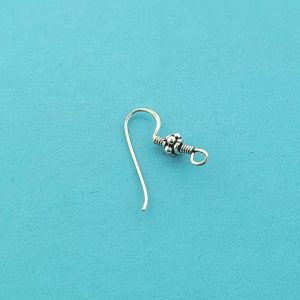 #15834 - 24mm Bali Silver Ear Wire With Bead #15834 - 24mm Bali Silver Ear Wire With Bead