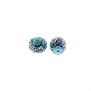 8154M - 14x16mm Fancy Metal Bead - Blue 8154M - 14x16mm Fancy Metal Bead - Blue