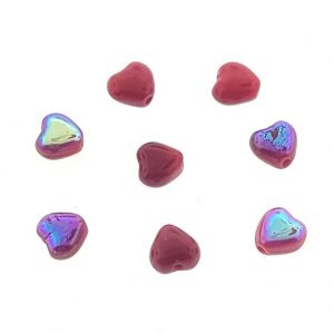 #9032 - 5mm High Quality Synthetic Heart Bead - Ruby AB #9032 - 5mm High Quality Synthetic Heart Bead - Ruby AB