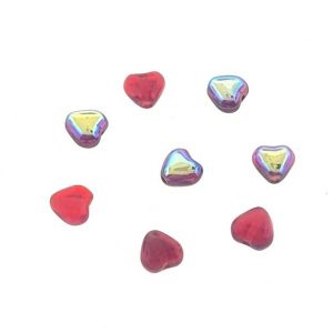 #9032 - 5mm High Quality Synthetic Heart Bead - Red AB #9032 - 5mm High Quality Synthetic Heart Bead - Red AB