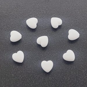 #9032 - 5mm High Quality Synthetic Heart Bead - White #9032 - 5mm High Quality Synthetic Heart Bead - White