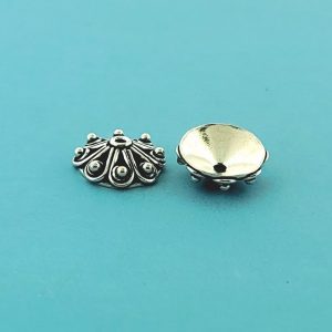 #SB25 - 14mm Bali Silver Design Cap Bead