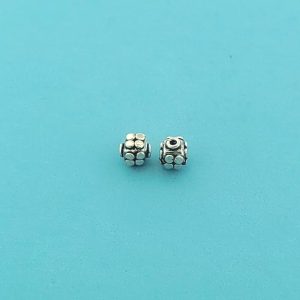 SB-51 - 6mm Bali Silver Square Design Bead SB-51 - 6mm Bali Silver Square Design Bead