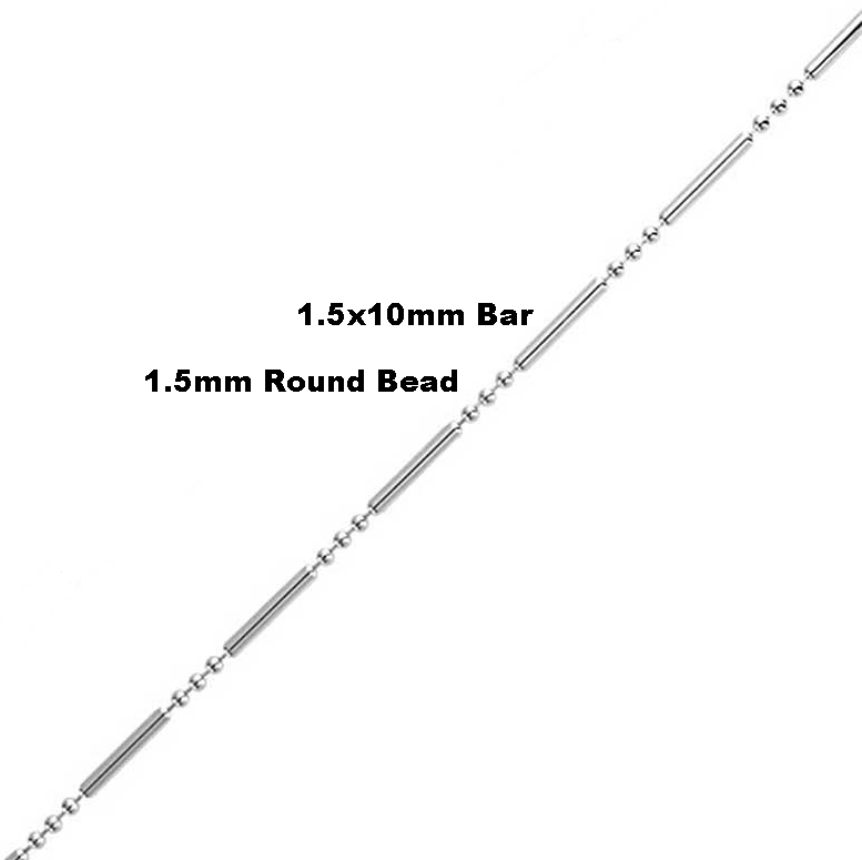 Sterling Silver Ball Bead Bar Necklace Chain 20 inches Sterling Silver Ball Bead Bar Necklace Chain 20 inches