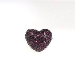 4221 - 12x14mm Shamballa Side Hole Heart - Amethyst 4221 - 12x14mm Shamballa Side Hole Heart - Amethyst