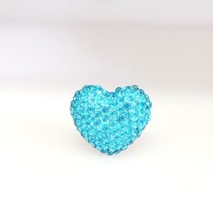 4226 - 16x18mm Shamballa Side Hole Heart - Aquamarine 4226 - 16x18mm Shamballa Side Hole Heart - Aquamarine