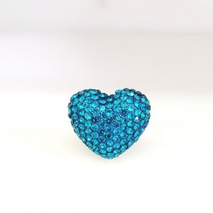 4221 - 12x14mm Shamballa Side Hole Heart - Blue Zircon 4221 - 12x14mm Shamballa Side Hole Heart - Blue Zircon
